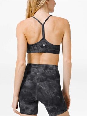 Lululemon Flow Y Bra Sz 6 *Nulu In Diamond Dye Pitch Grey Graphite Grey